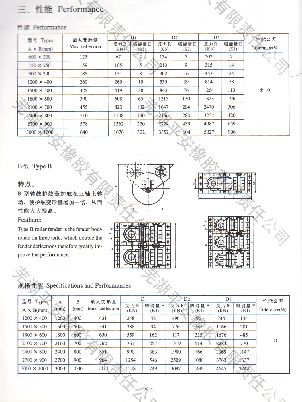 转鼓型橡胶护舷